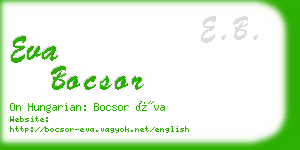 eva bocsor business card